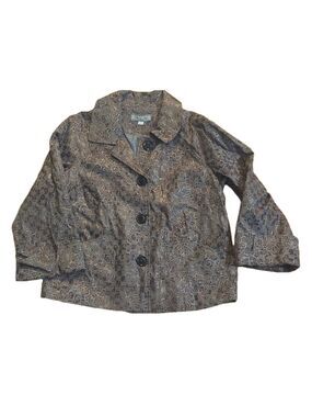 Birch Hill Leopard Print Button Front Blazer Small NWT